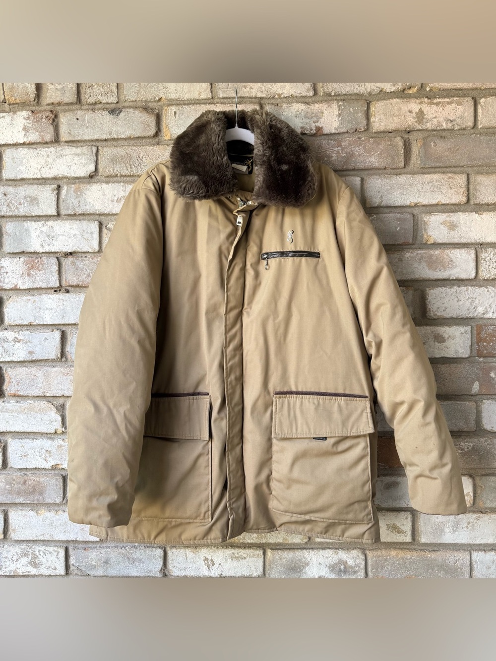 Vintage Browning Goose Down Filled Hunting Winter Jacket with Hood